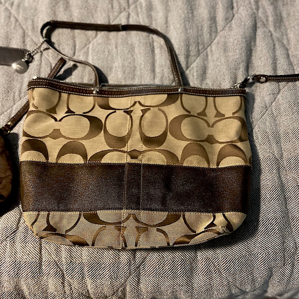 Brown coach handbag
